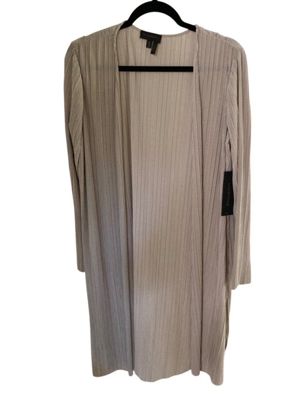 Donna Karan New York Womens Duster Cardigan Open Front Taupe Medium NWT